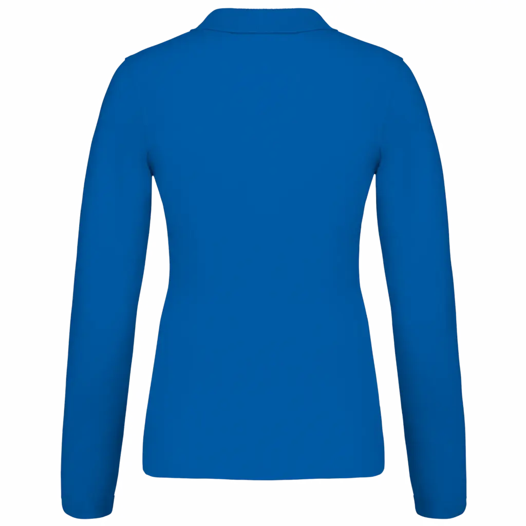 Piqué-damespolo lange mouwen, light royal blue — productfoto 25