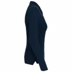 Piqué-damespolo lange mouwen, navy — productfoto 26