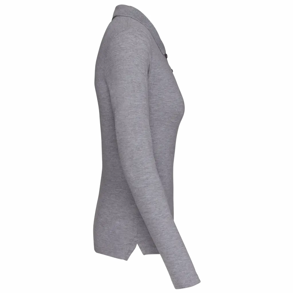 Piqué-damespolo lange mouwen, oxford grey — productfoto 32