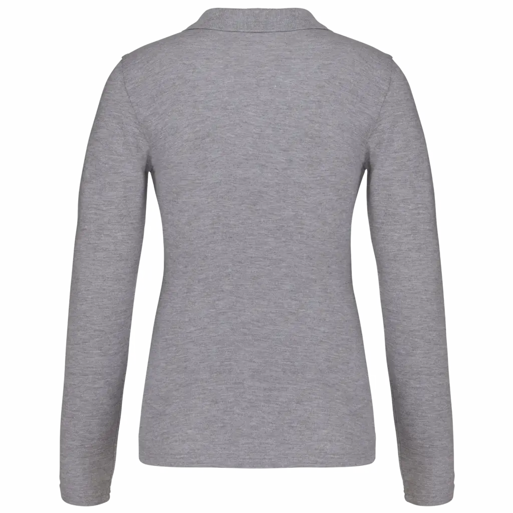 Piqué-damespolo lange mouwen, oxford grey — productfoto 34