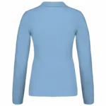 Piqué-damespolo lange mouwen, sky blue — productfoto 40