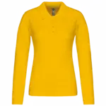 Piqué-damespolo lange mouwen, yellow — productfoto 51