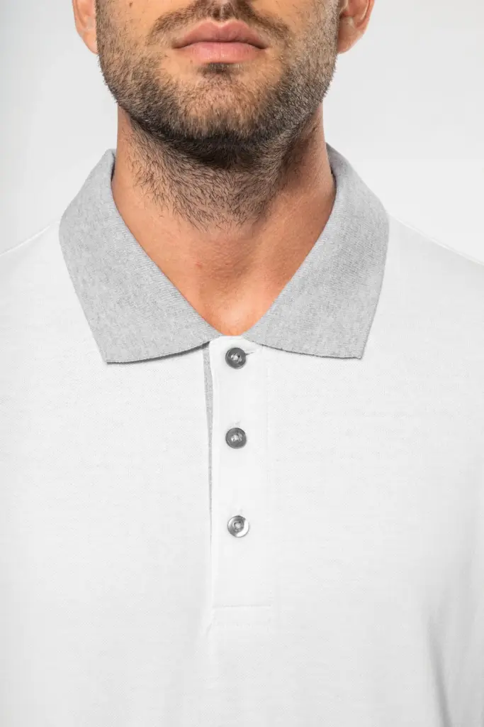 Piqué-herenpolo tweekleurig — productfoto 3