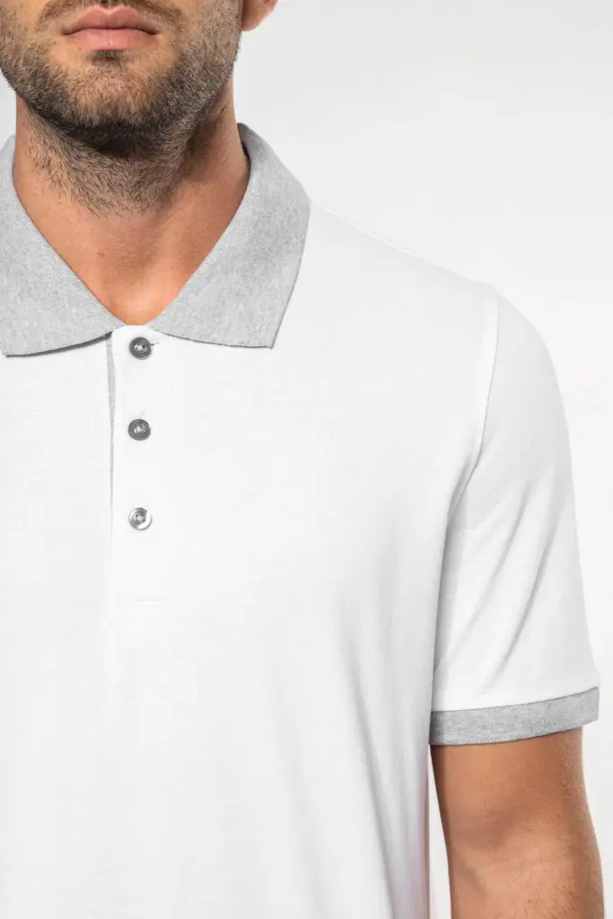 Piqué-herenpolo tweekleurig — productfoto 4