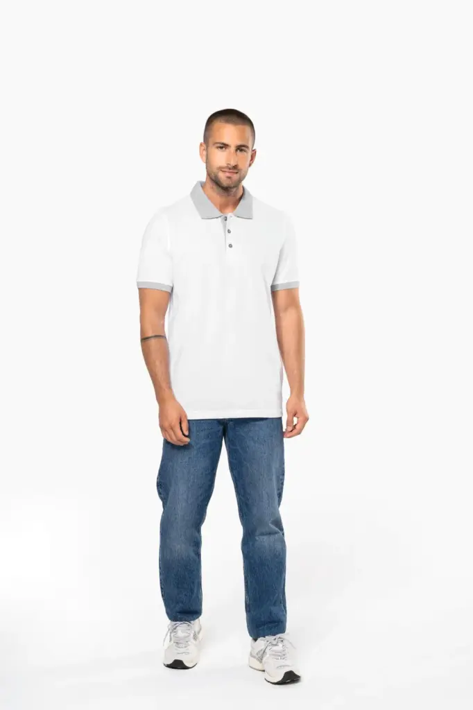 Piqué-herenpolo tweekleurig — productfoto 5