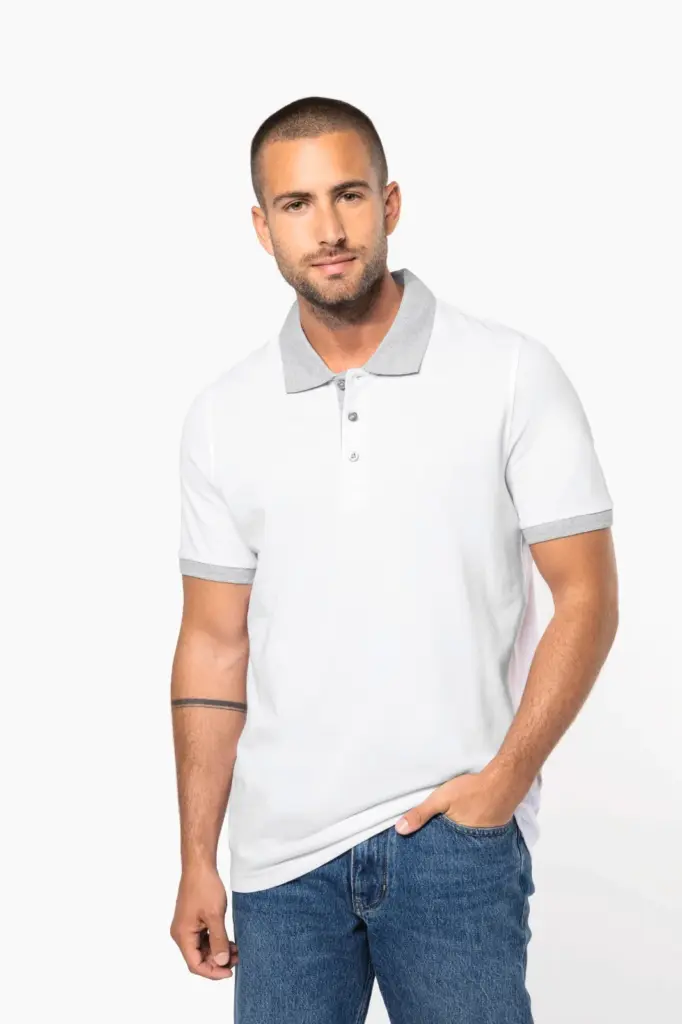 Piqué-herenpolo tweekleurig — productfoto 6