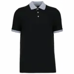 Piqué-herenpolo tweekleurig, black / oxford grey — productfoto 8