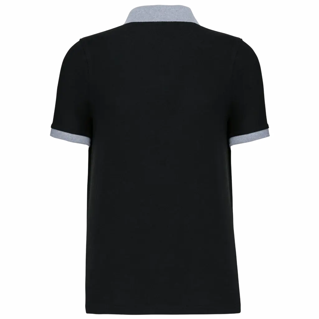 Piqué-herenpolo tweekleurig, black / oxford grey — productfoto 9