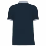 Piqué-herenpolo tweekleurig, navy / oxford grey — productfoto 15