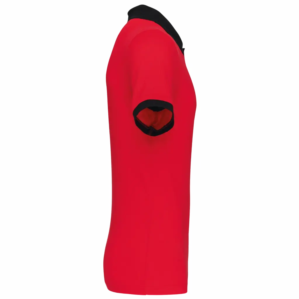 Piqué-herenpolo tweekleurig, red / black — productfoto 16