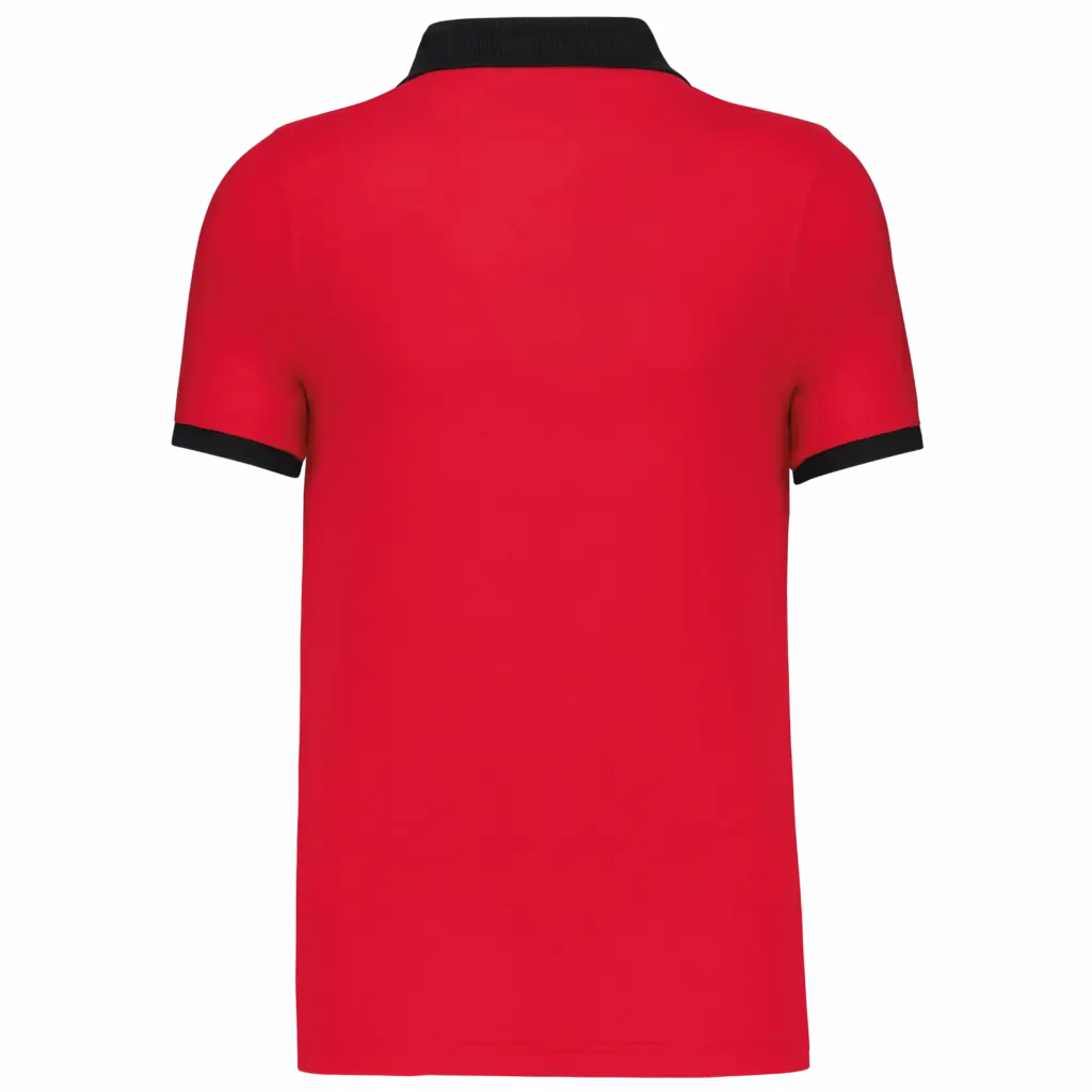 Piqué-herenpolo tweekleurig, red / black — productfoto 18
