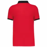 Piqué-herenpolo tweekleurig, red / black — productfoto 18