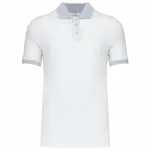 Piqué-herenpolo tweekleurig, white / oxford grey — productfoto 20