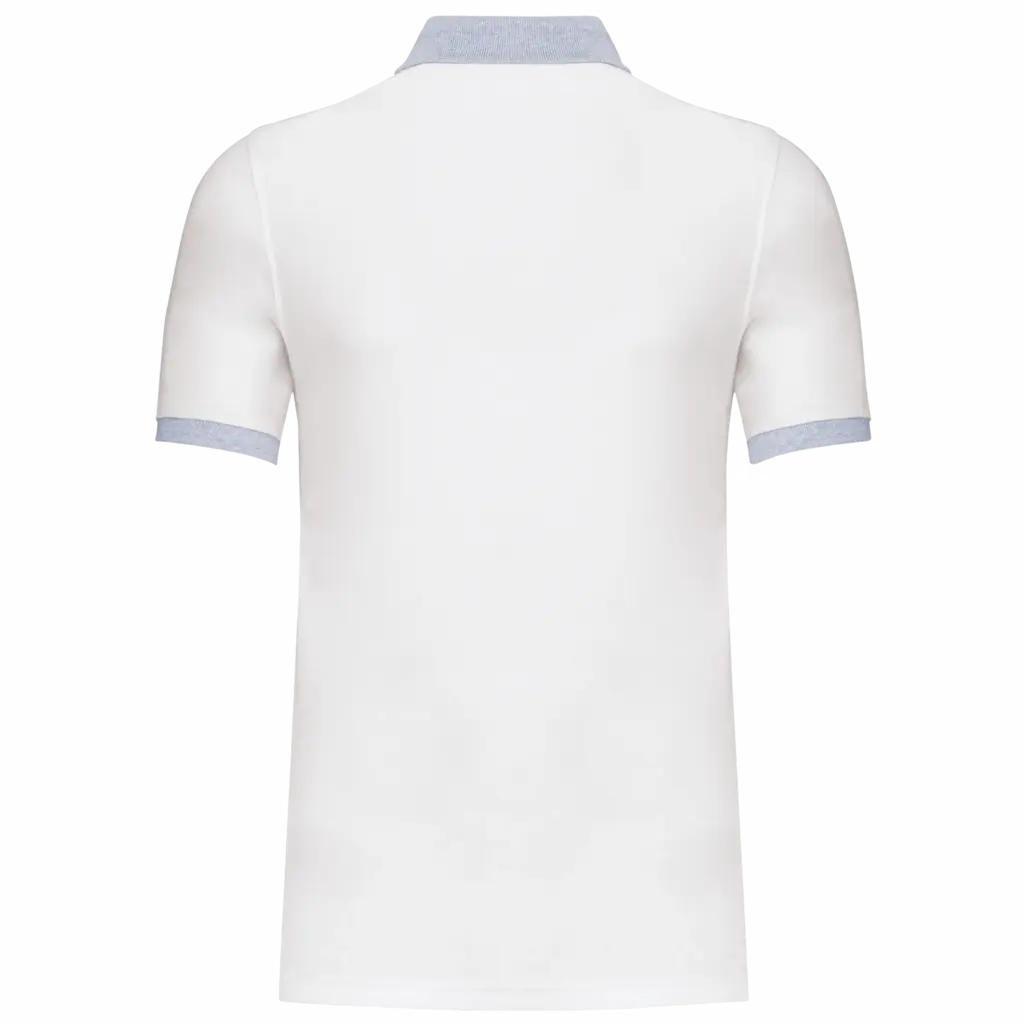 Piqué-herenpolo tweekleurig, white / oxford grey — productfoto 21