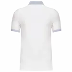 Piqué-herenpolo tweekleurig, white / oxford grey — productfoto 21