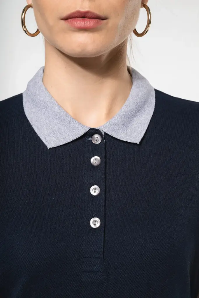 Piqué-damespolo tweekleurig — productfoto 4