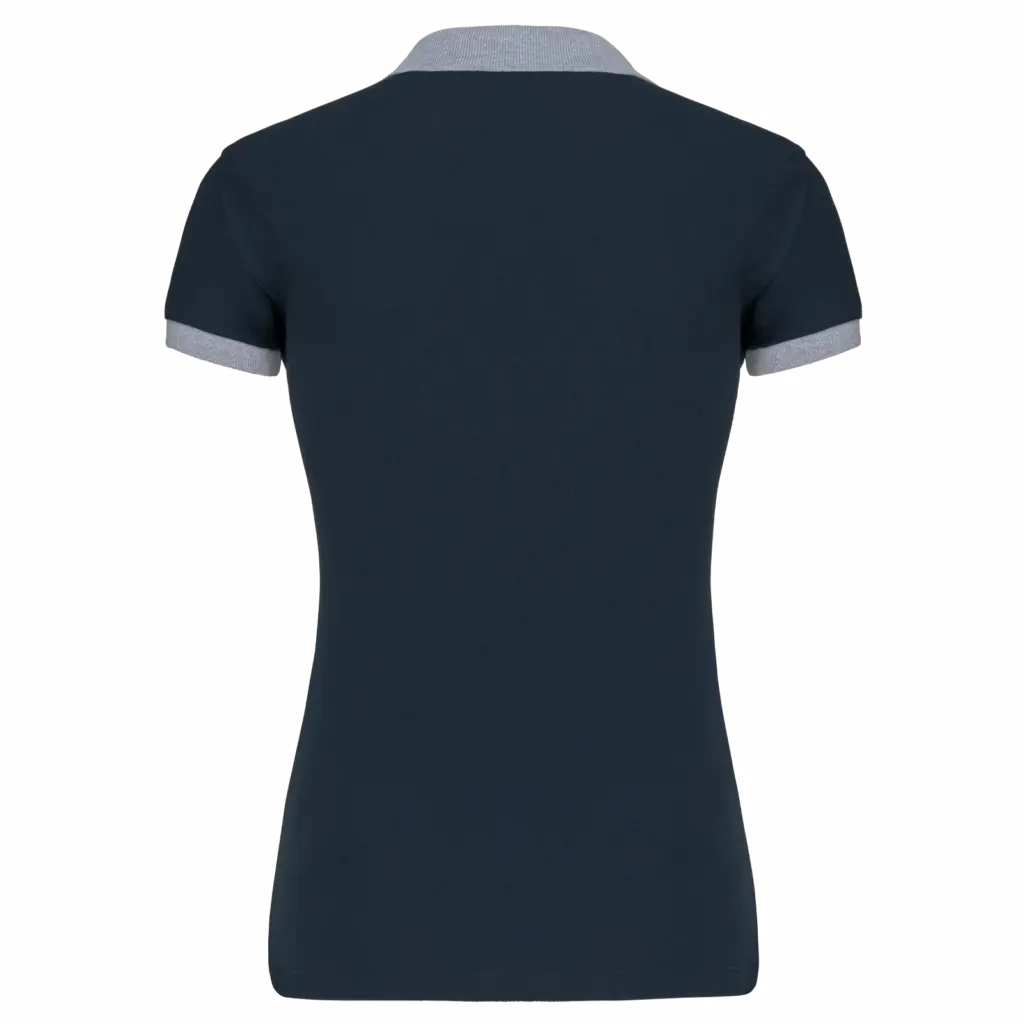 Piqué-damespolo tweekleurig, navy / oxford grey — productfoto 14