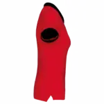 Piqué-damespolo tweekleurig, red / black — productfoto 15