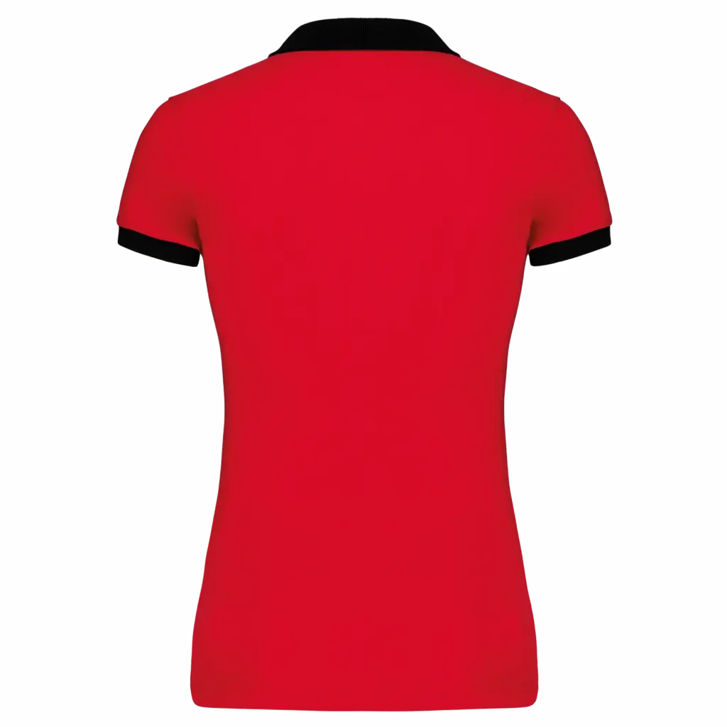 Piqué-damespolo tweekleurig, red / black — productfoto 17