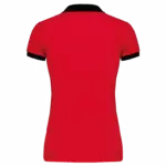 Piqué-damespolo tweekleurig, red / black — productfoto 17