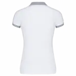 Piqué-damespolo tweekleurig, white / oxford grey — productfoto 20