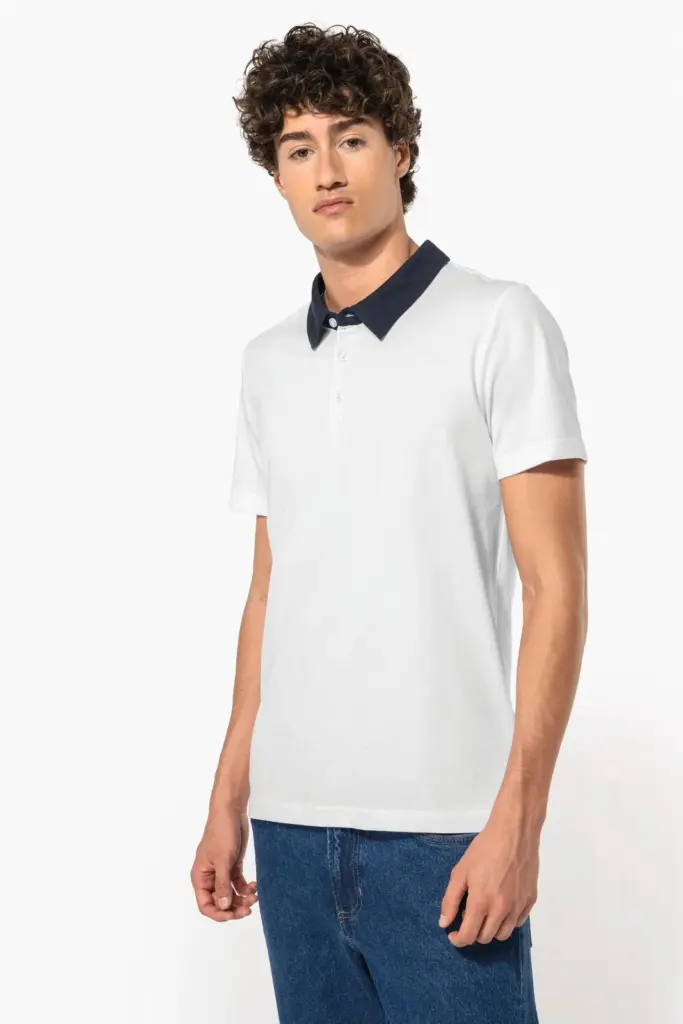 Tweekleurige herenpolo jersey