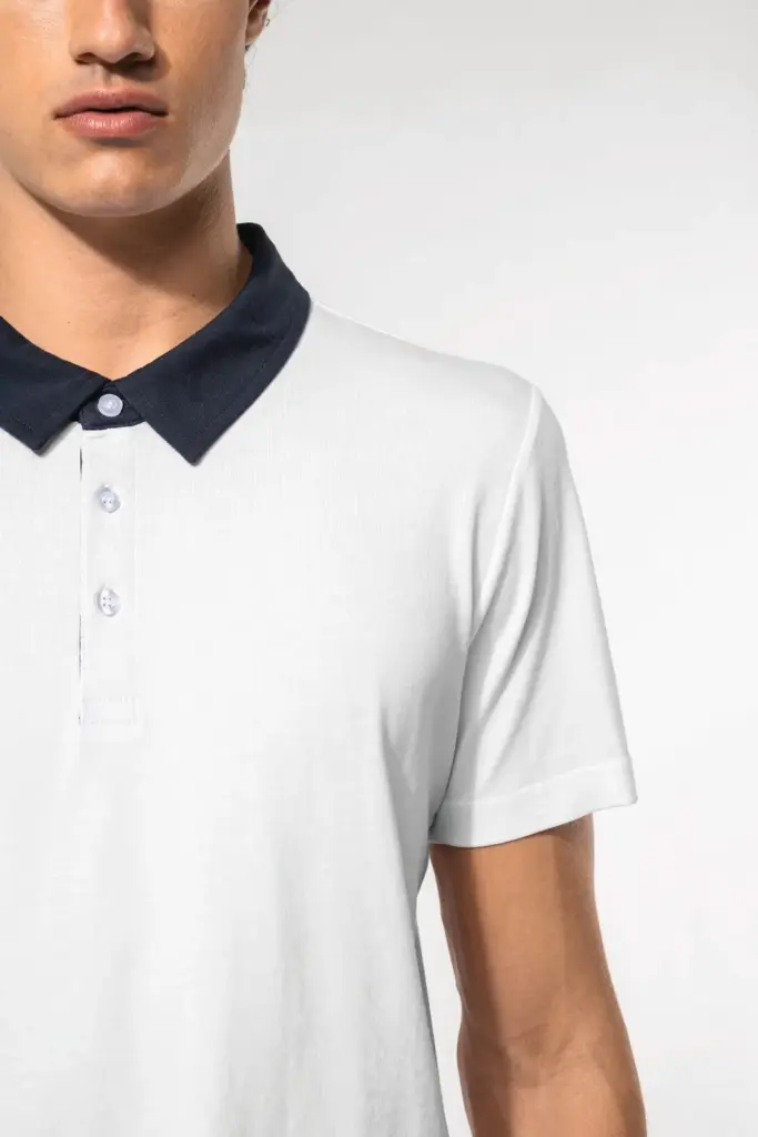 Tweekleurige herenpolo jersey — productfoto 3