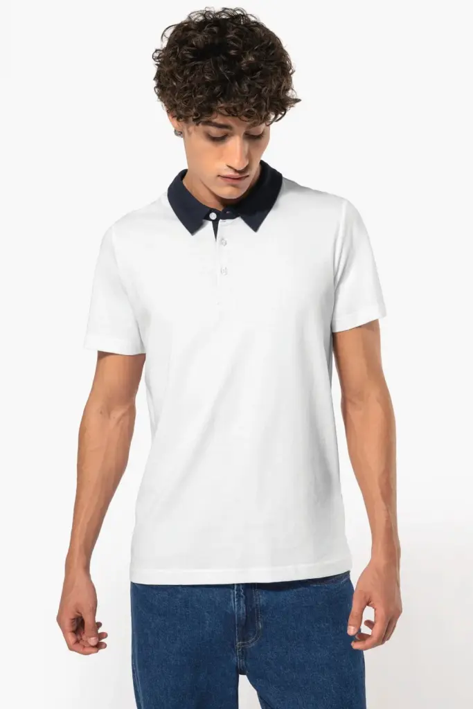 Tweekleurige herenpolo jersey — productfoto 5