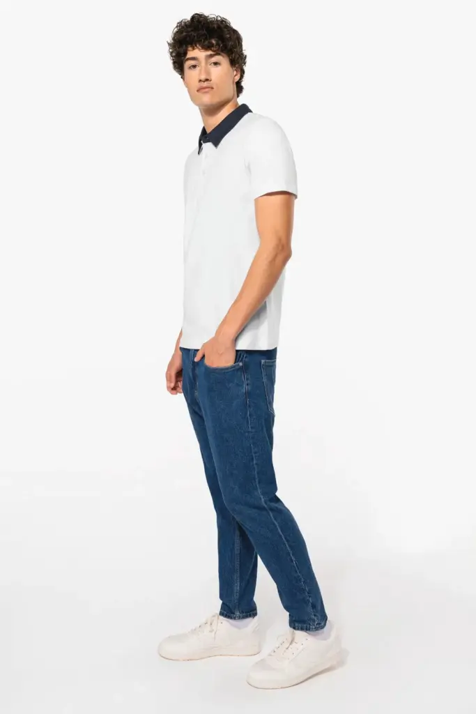 Tweekleurige herenpolo jersey — productfoto 6