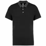 Tweekleurige herenpolo jersey, black / dark grey heather — productfoto 12