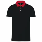 Tweekleurige herenpolo jersey, black / red — productfoto 15