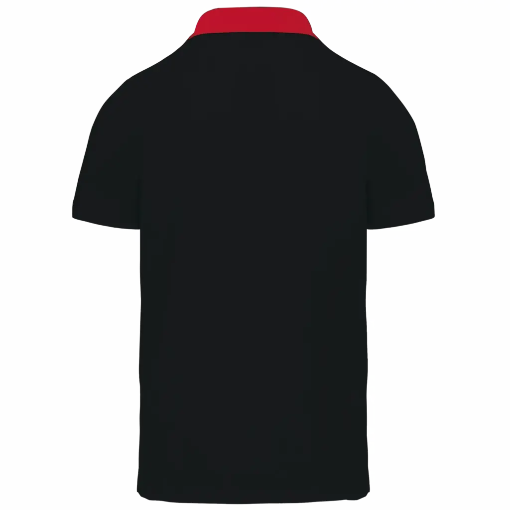 Tweekleurige herenpolo jersey, black / red — productfoto 16