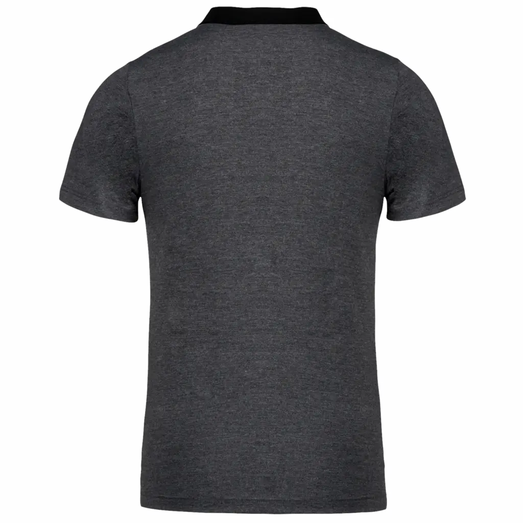 Tweekleurige herenpolo jersey, dark grey heather / black — productfoto 19