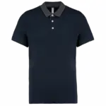 Tweekleurige herenpolo jersey, navy / dark grey heather — productfoto 21