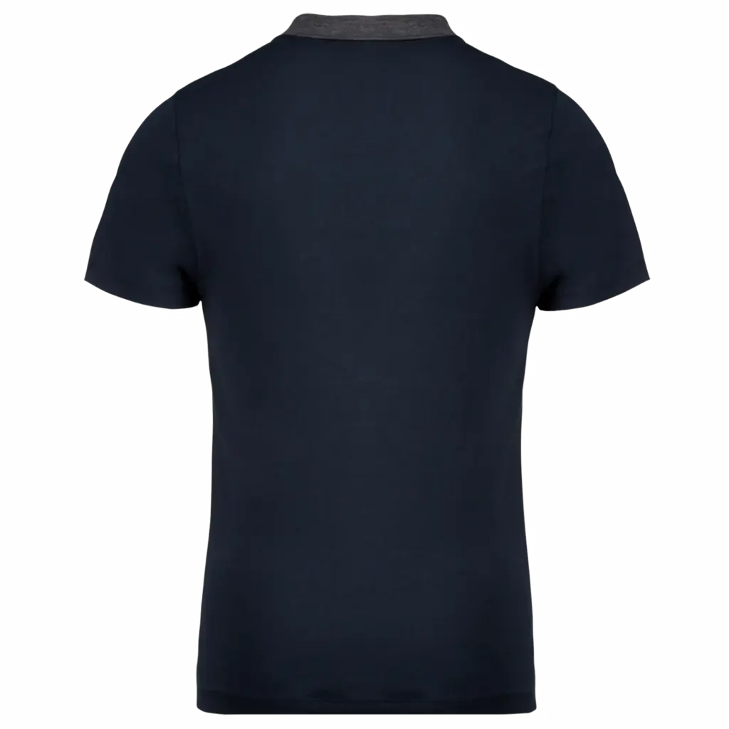 Tweekleurige herenpolo jersey, navy / dark grey heather — productfoto 22