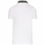 Tweekleurige herenpolo jersey, white / dark grey heather — productfoto 25