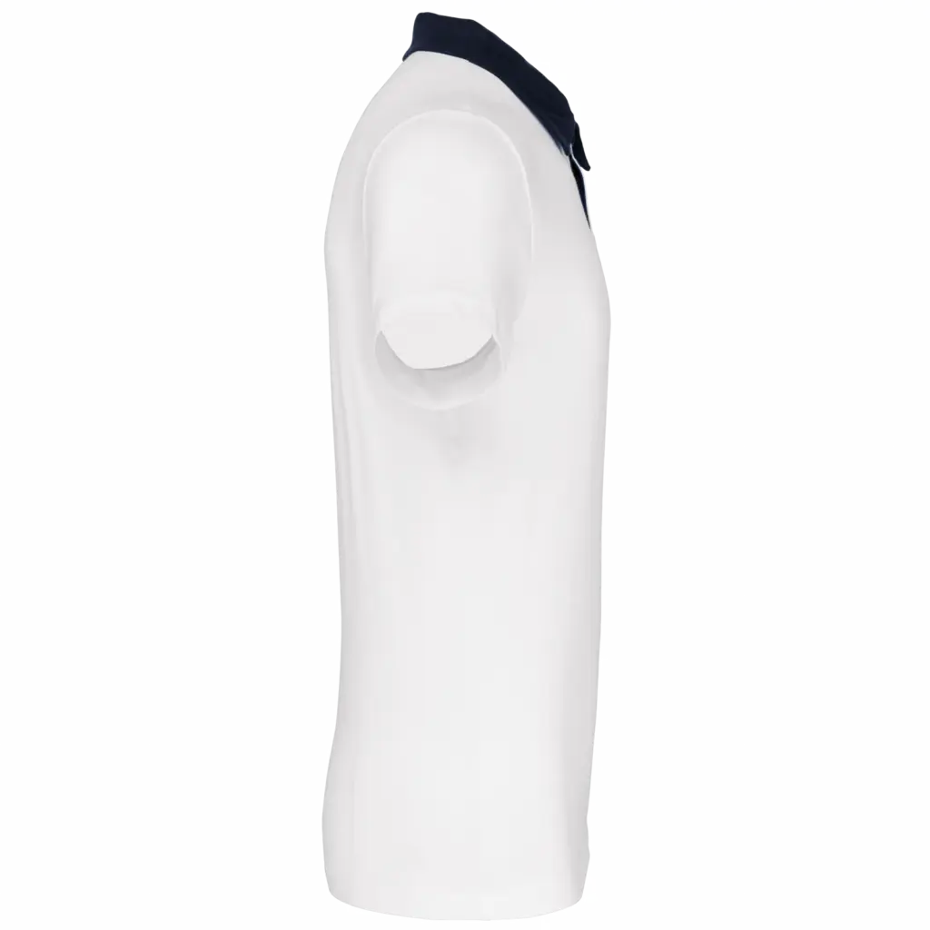 Tweekleurige herenpolo jersey, white / navy — productfoto 26