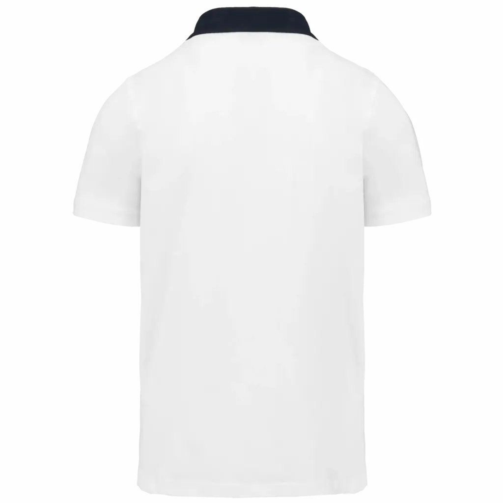 Tweekleurige herenpolo jersey, white / navy — productfoto 28