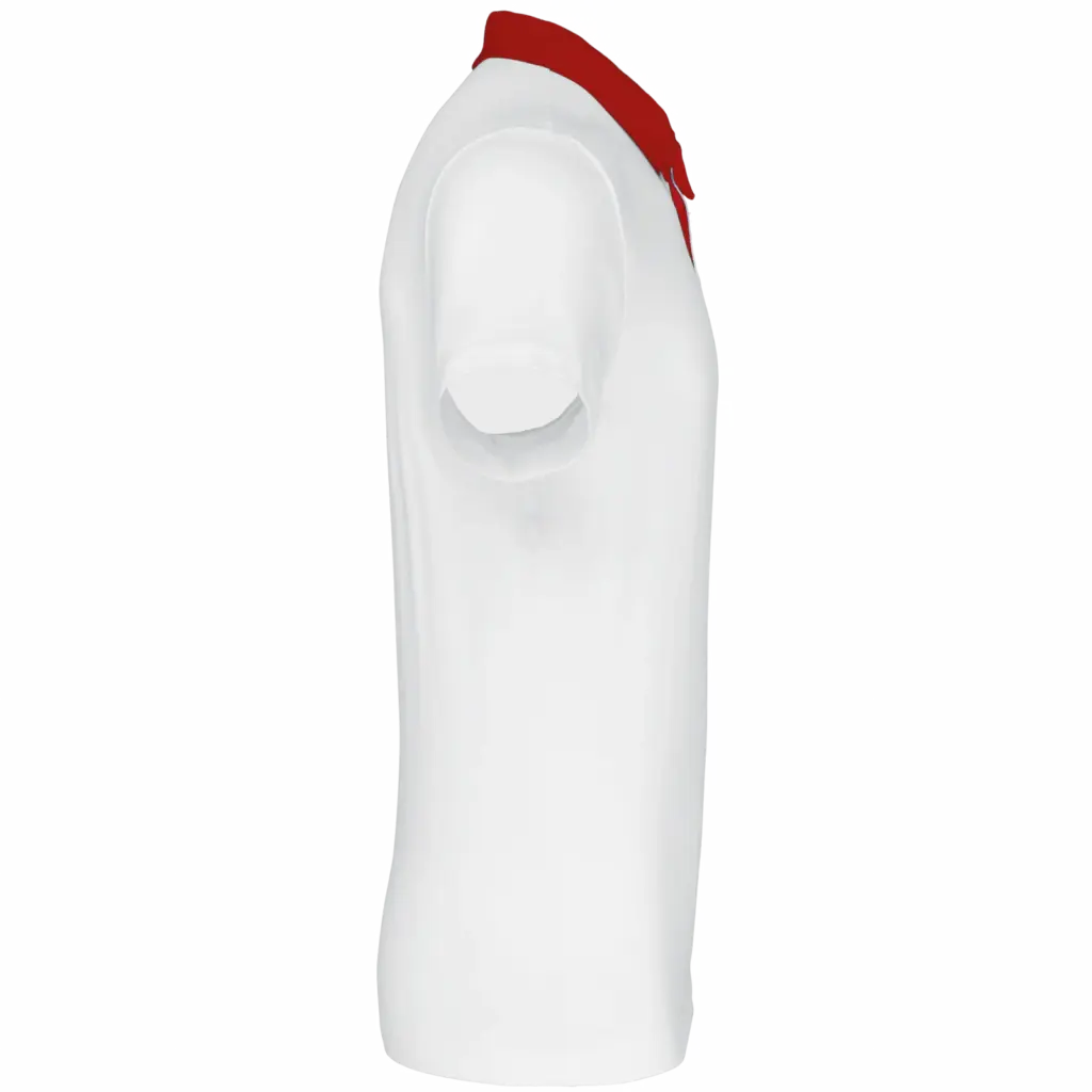 Tweekleurige herenpolo jersey, white / red — productfoto 29