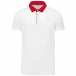 Tweekleurige herenpolo jersey, white / red — productfoto 30