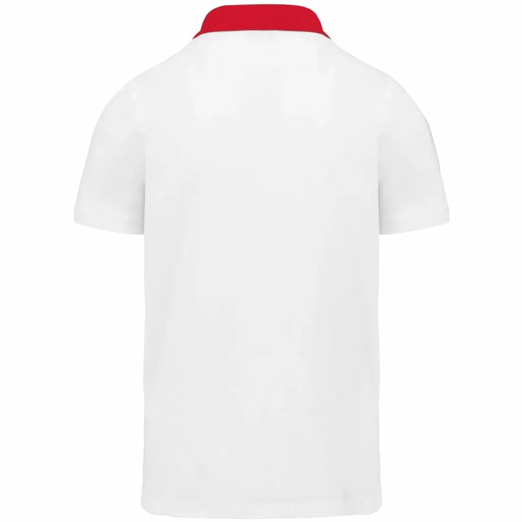 Tweekleurige herenpolo jersey, white / red — productfoto 31