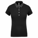 PS_K261_BLACK-DARKGREYHEATHER - Hidalgo-werbeartikel Tweekleurige damespolo jersey, black / dark grey heather — productfoto 4