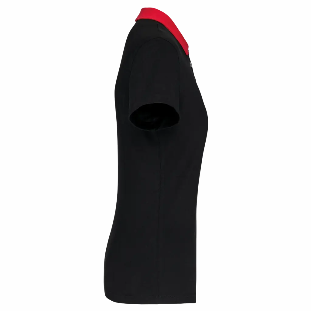 PS_K261-S_BLACK-RED - Hidalgo-werbeartikel Tweekleurige damespolo jersey, black / red — productfoto 6