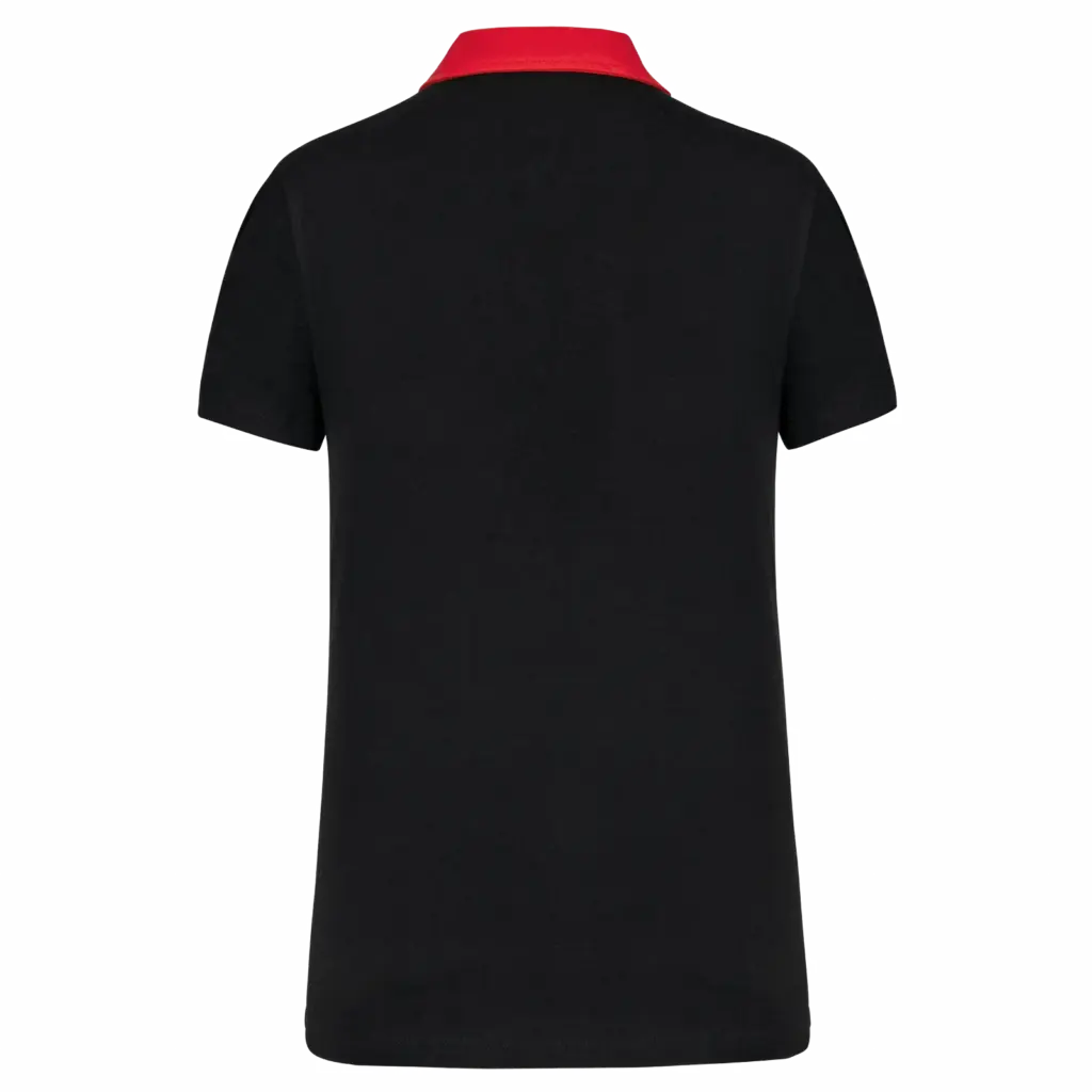 PS_K261-B_BLACK-RED - Hidalgo-werbeartikel Tweekleurige damespolo jersey, black / red — productfoto 8