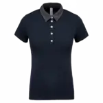 PS_K261_NAVY-DARKGREYHEATHER - Hidalgo-werbeartikel Tweekleurige damespolo jersey, navy / dark grey heather — productfoto 12