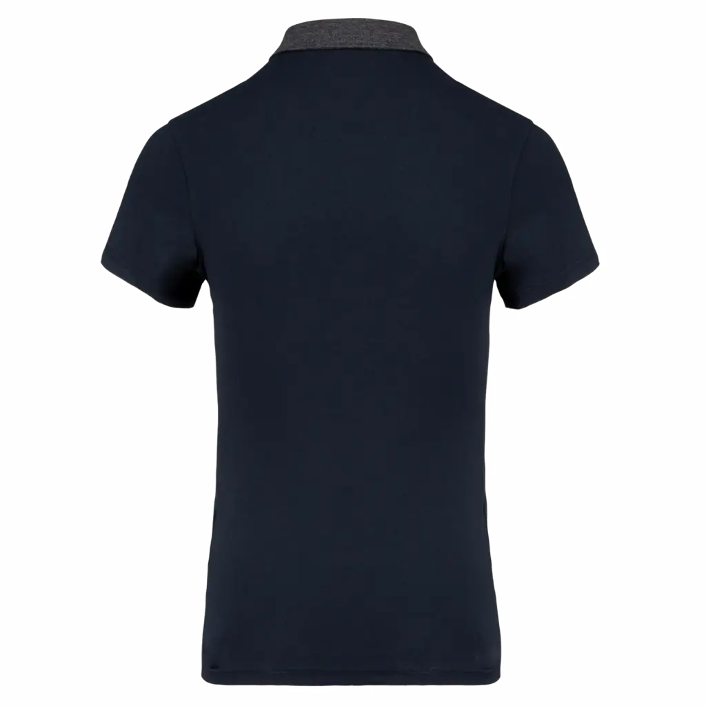 PS_K261-B_NAVY-DARKGREYHEATHER - Hidalgo-werbeartikel Tweekleurige damespolo jersey, navy / dark grey heather — productfoto 13