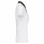 PS_K261-S_WHITE-DARKGREYHEATHER - Hidalgo-werbeartikel Tweekleurige damespolo jersey, white / dark grey heather — productfoto 14