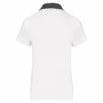 PS_K261-B_WHITE-DARKGREYHEATHER - Hidalgo-werbeartikel Tweekleurige damespolo jersey, white / dark grey heather — productfoto 16