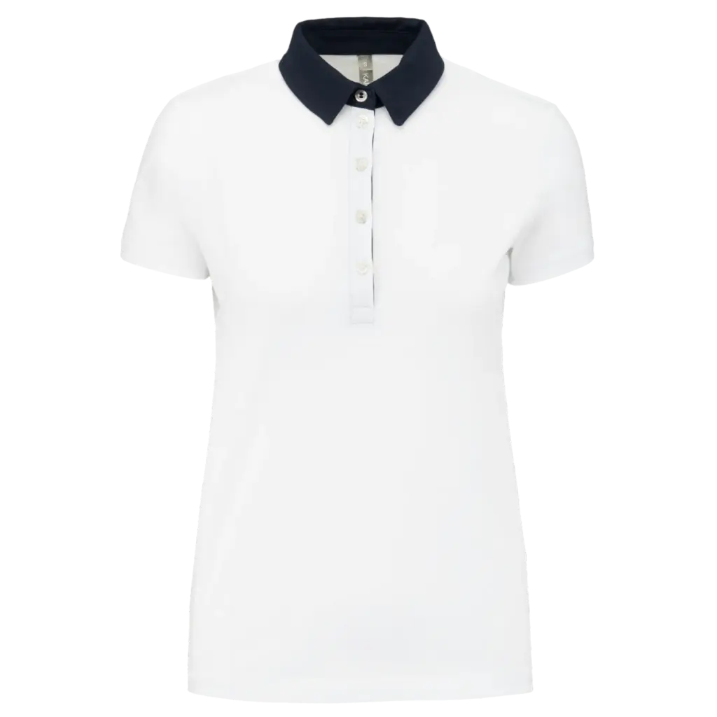 PS_K261_WHITE-NAVY - Hidalgo-werbeartikel Tweekleurige damespolo jersey, white / navy — productfoto 17