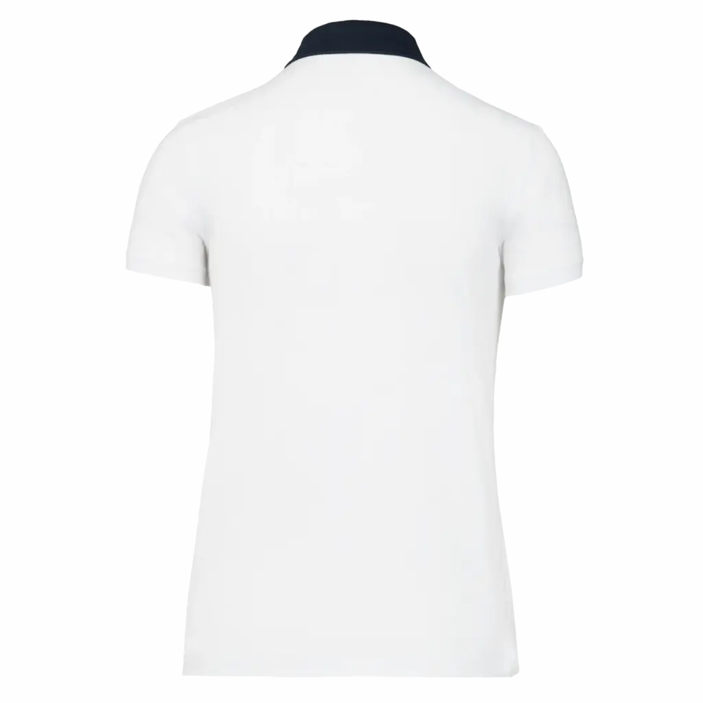 PS_K261-B_WHITE-NAVY - Hidalgo-werbeartikel Tweekleurige damespolo jersey, white / navy — productfoto 18
